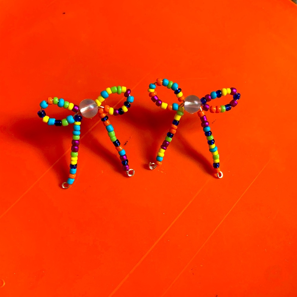 Rainbow Bow Stud Earrings